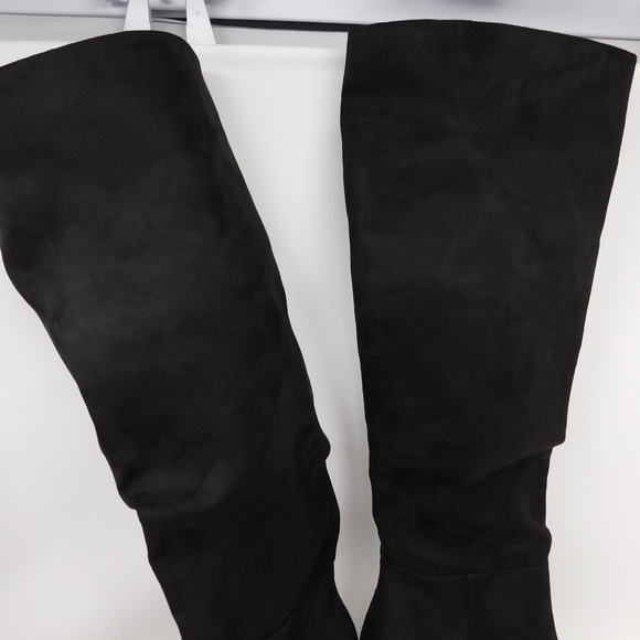 Open Edit Women's Boots Barbara Tall Pointed Toe Zipper Heels Black Size 8.5 M - Picture 9 of 13